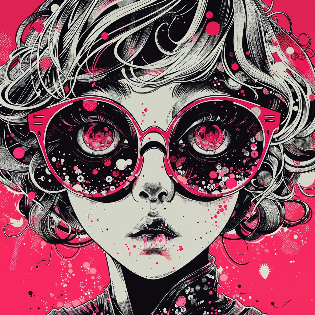 anime  girl  pink  hair  sunglasses  illustration  style  character  art  fashion 1036229