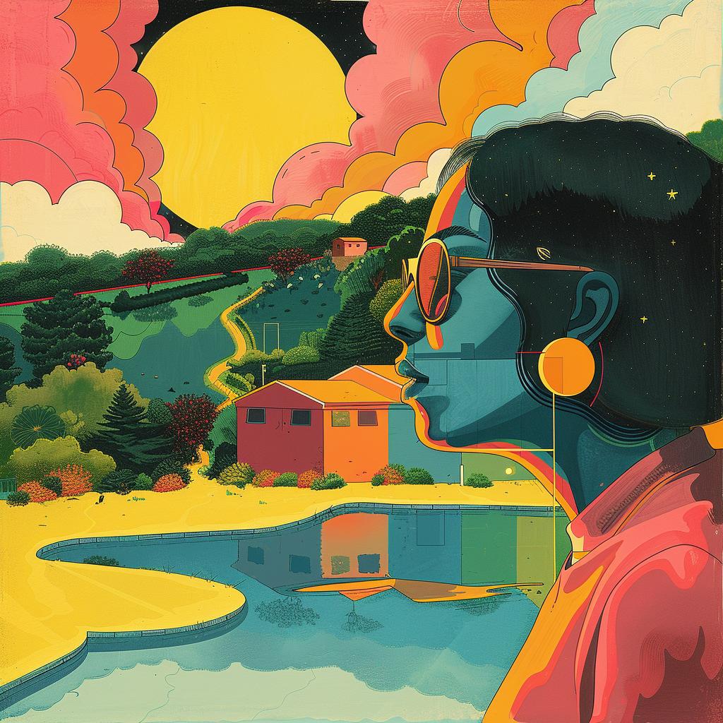 surreal  woman  sunglasses  sun  colorful  playful  Joan  Cornella  vibrant  art 977955