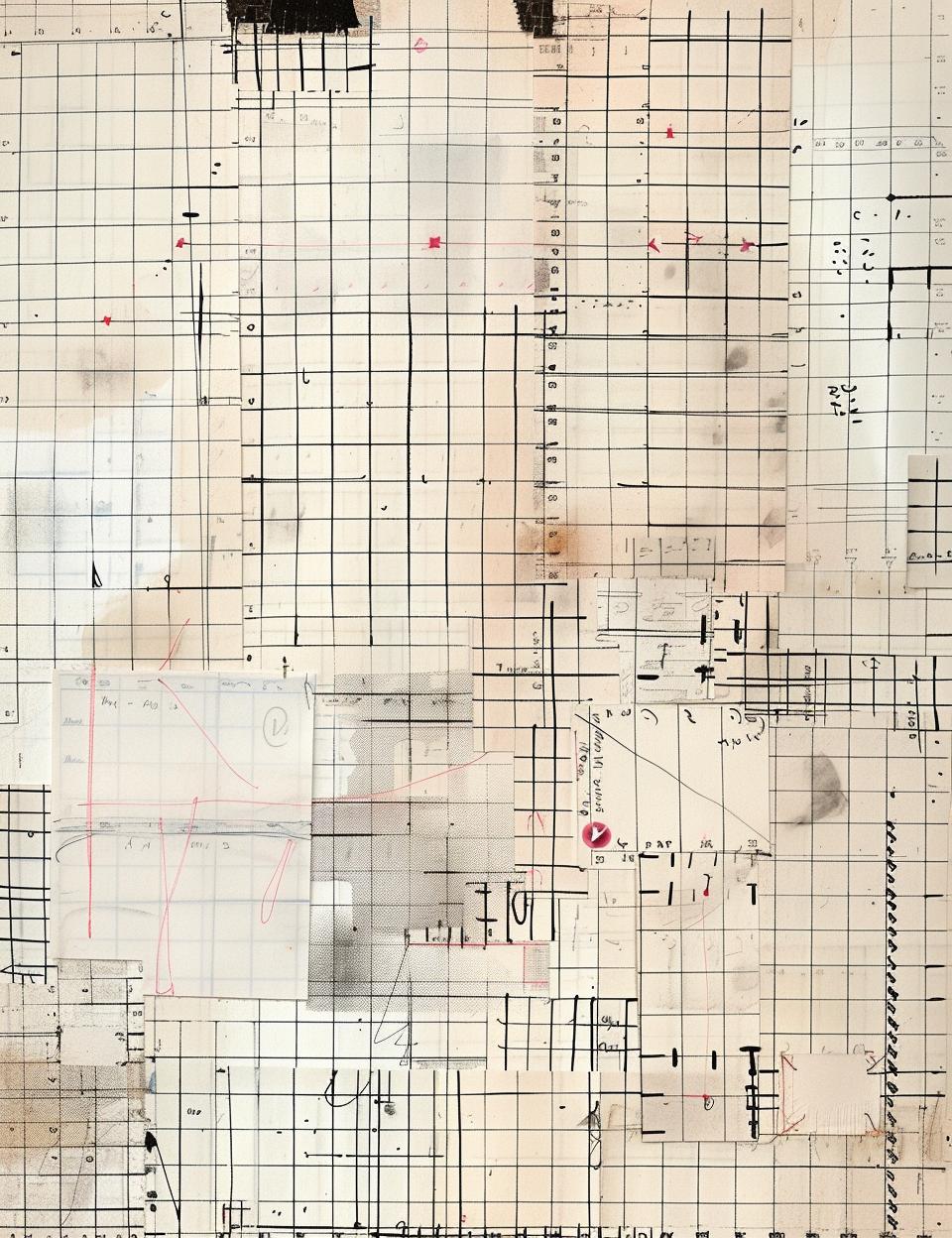 drawing  grid  red  dots  vintage  paper  patchwork  art  minimal  patterns 962046