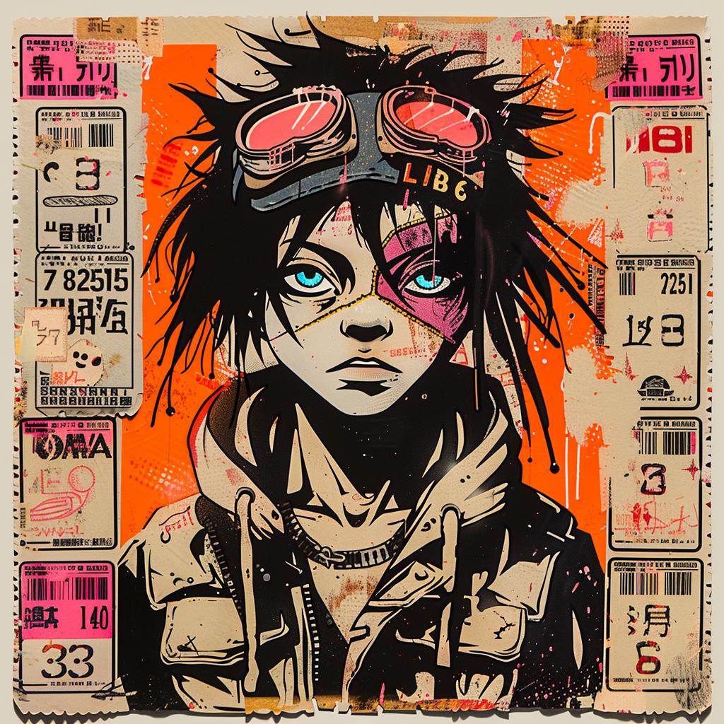 poster  man  mask  FLCL  punk  Japanese  urban  graphics  ephemera  tag 1035851
