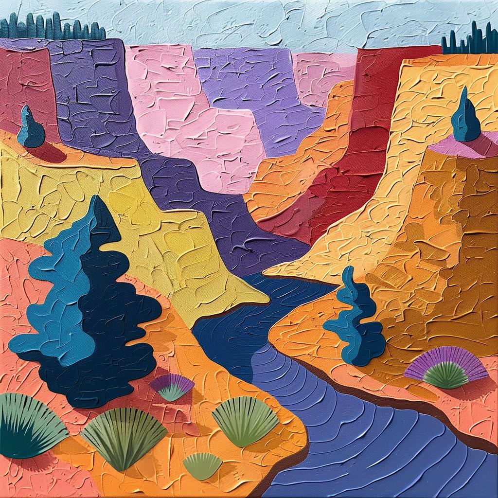 grand  canyon  landscape  painting  trees  water  nature  scenic  art  beautiful 938657