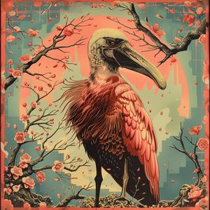bird  pink  flowers  painting  colorful  nature  beak  vivid  art  botanical 1049500