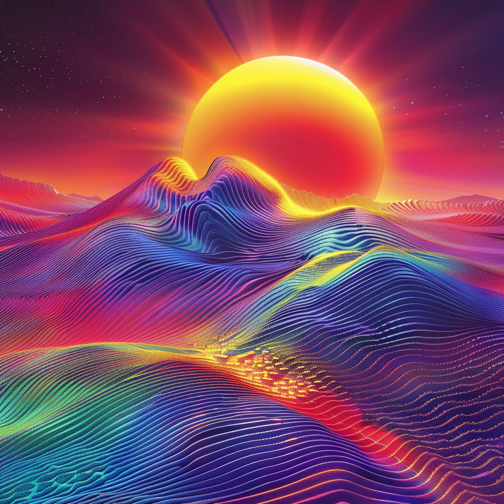 sunset  colorful  desert  landscape  art  nature  peaceful  vibrant  digital  tycho 928381