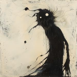 minimalist  risography  monster  encaustic  black  white  artwork  abstract  creepy  paint 1062409