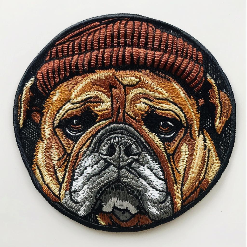 bulldog  patch  embroidered  streetwear  white  minimal  contrasting  colors  simple  art 954779