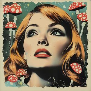 woman  red  mushrooms  chromolithography  whimsical  colorful  nature  portrait  surreal  fantasy 1058706