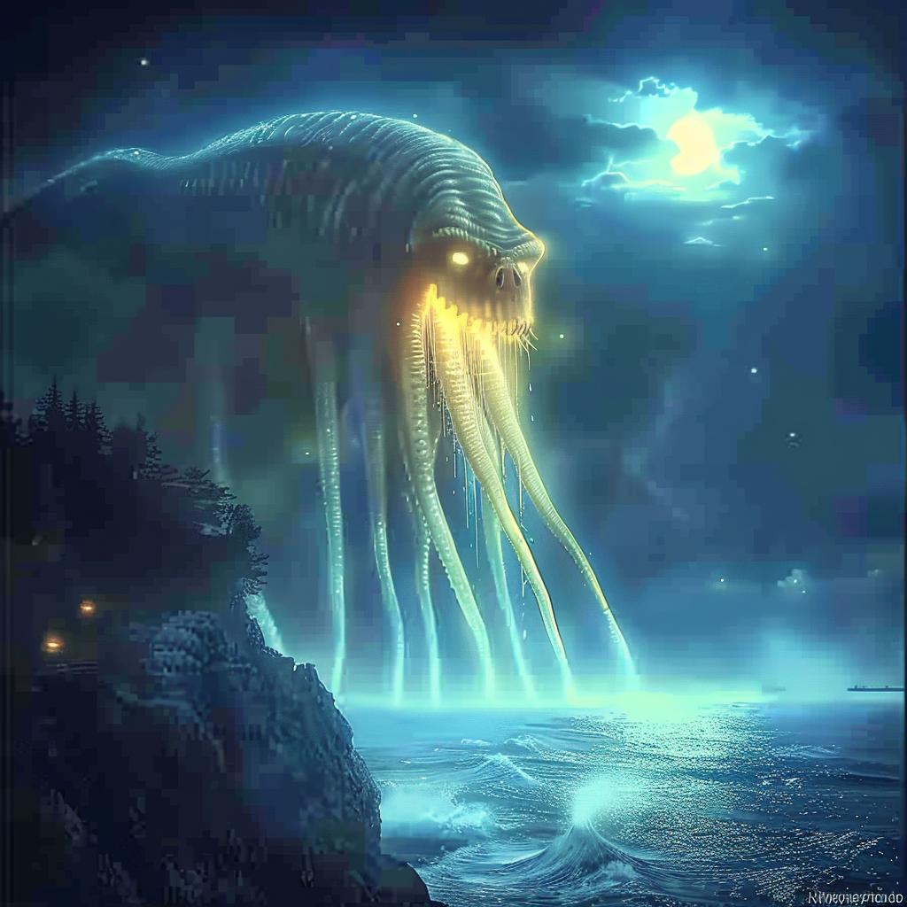 squid  ocean  night  mysterious  creepy  giant  monster  dark  marine  fantasy 945549