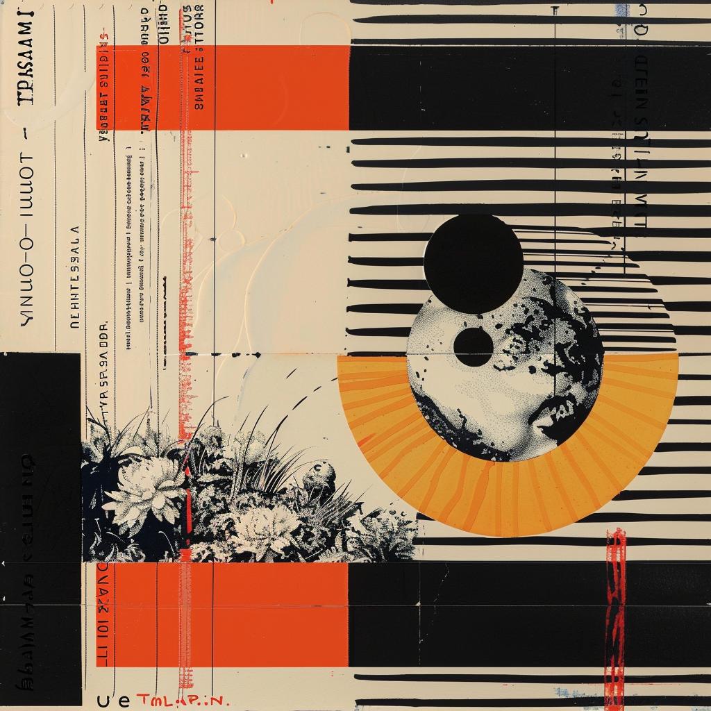collage  black  white  abstract  design  colorful  intricate  vibrant  art  contrasting 1021253