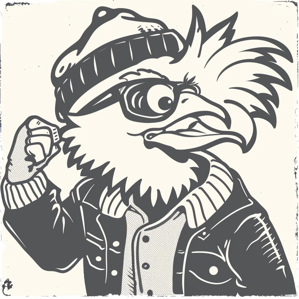 eagle  hat  glasses  cartoon  hip-hop  culture  streetwise  illustration  vibrant  aggressive 959332