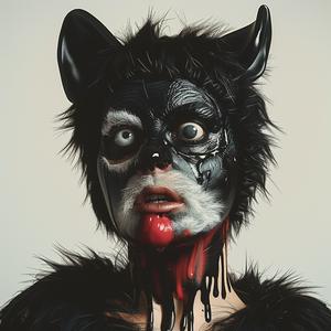 woman  cat  face  blood  dripping  surreal  dark  art  expressionism  costume 1039655