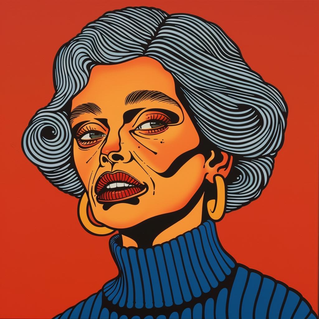 painting  woman  gray  hair  portrait  modern  expression  fashion  artistic  mature 972644