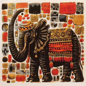 elephant  colorful  pattern  art  painting  chromolithography  animal  nature  vibrant  design 1049688