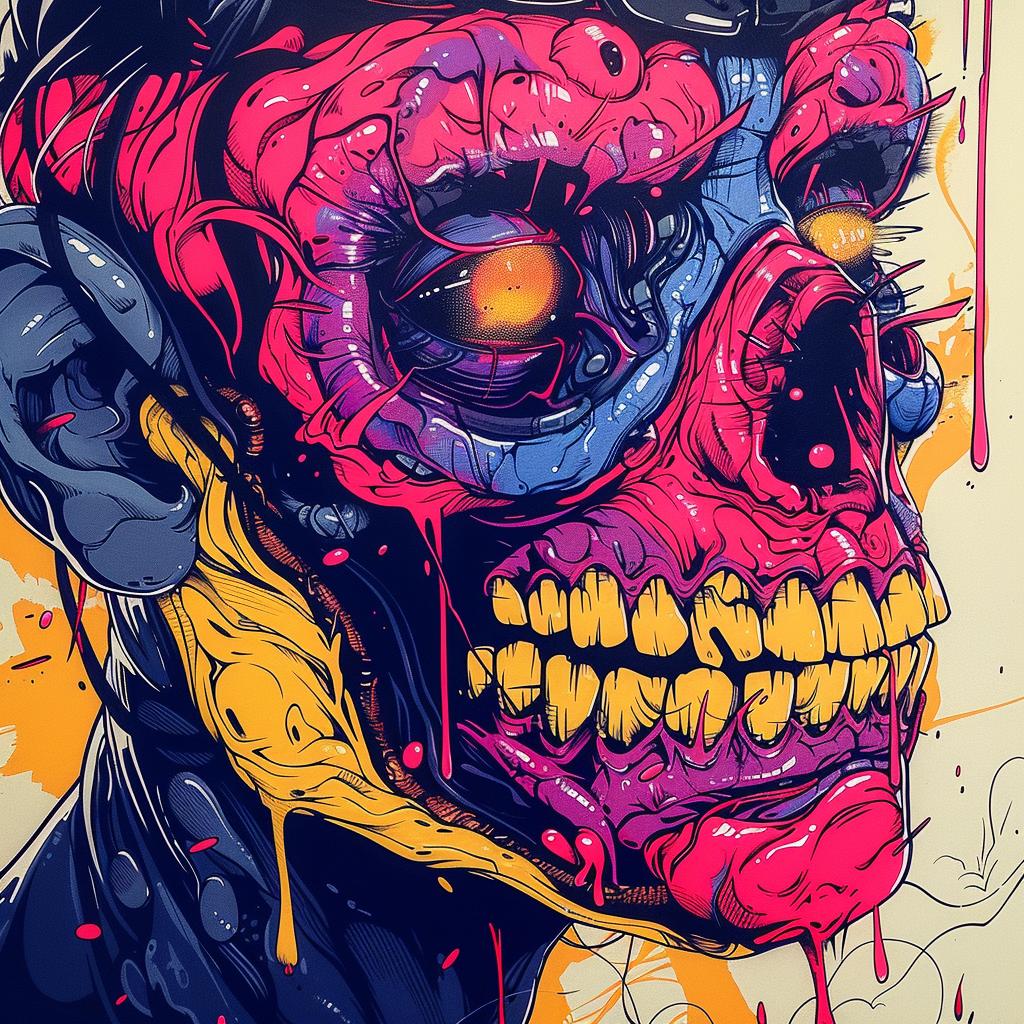 skull  colorful  art  face  design  horror  illustration  creative  painterly  vibrant 945481