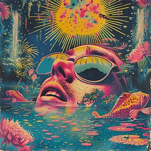 psychedelic  painting  man  sunglasses  water  colors  vibrant  style  art  expression 1058136