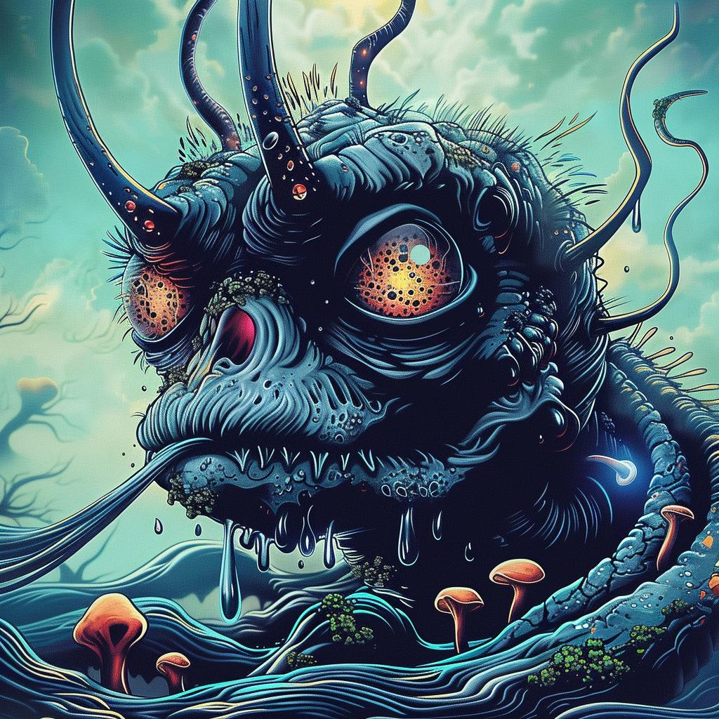 monster  tentacles  water  creature  surreal  whimsical  colorful  mystical  strange  dynamic 947351