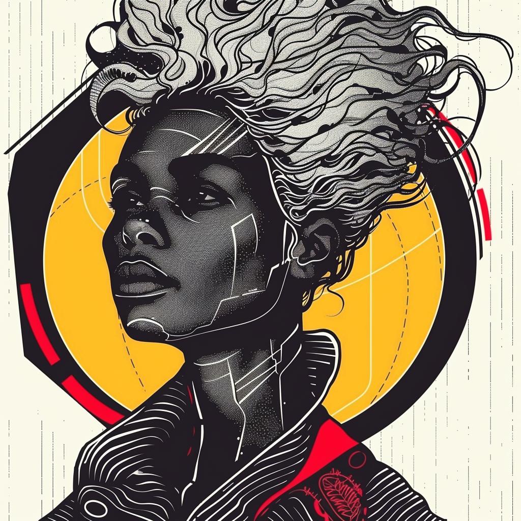PopArt  african-american  grandmother  portrait  bold  colorful  minimal  70s  Patrick  Nagel 938066
