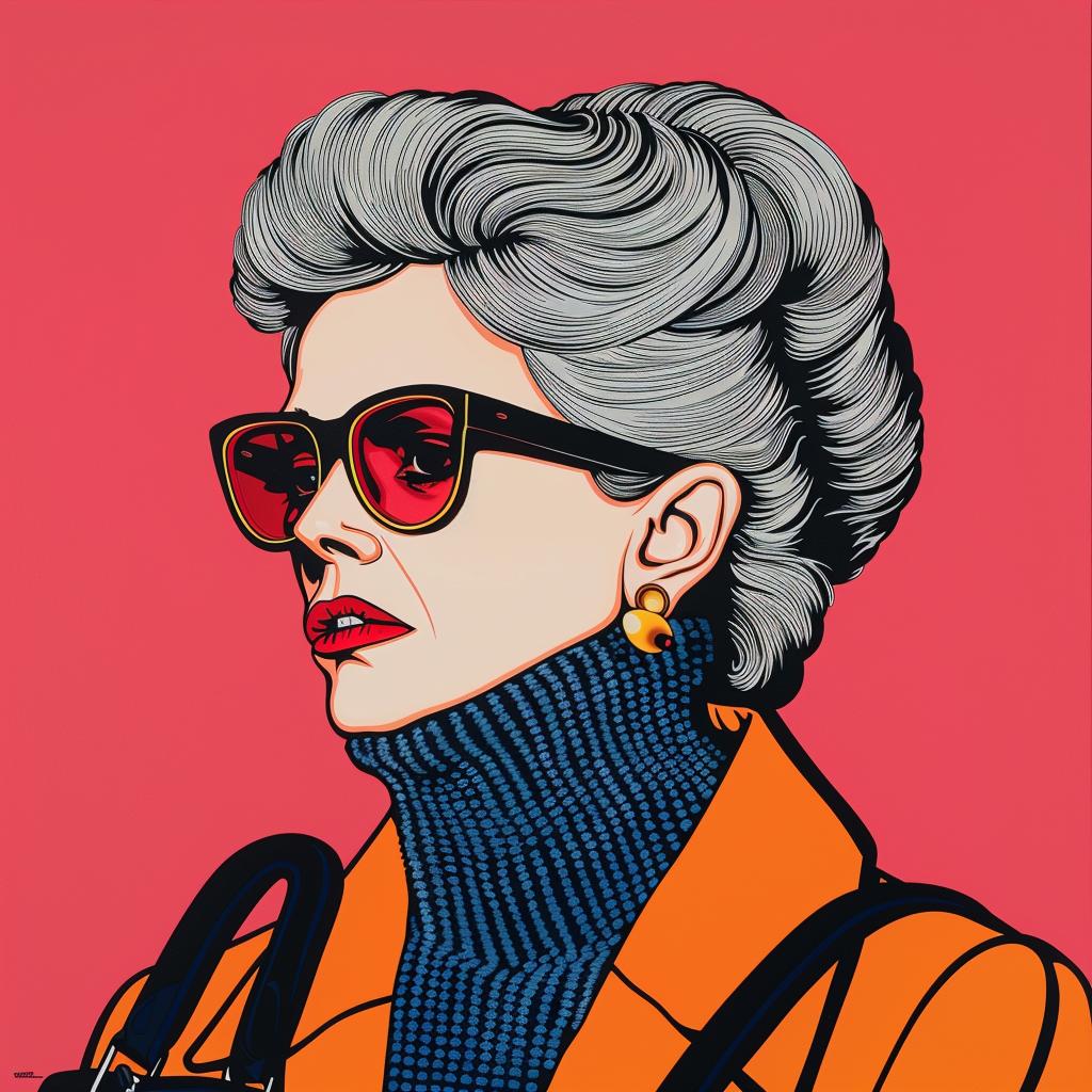 woman  sunglasses  popart  colorful  aged  vibrant  expression  modern  stylized  portrait 972592