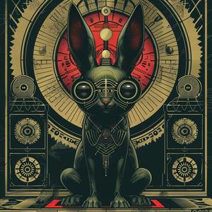 rabbit  mechanical  android  poster  clock  futuristic  design  illustration  digital  artwork 1072049