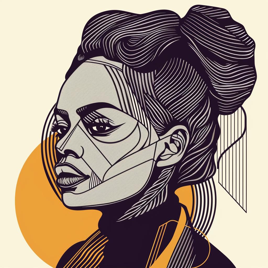 PopArt  african-american  woman  female  hair  white  background  portrait  bun  style 936627