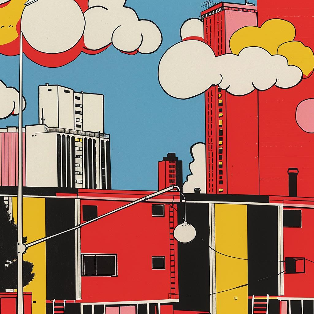 TYCHO  album  art  cityscape  skyline  buildings  futuristic  minimalism  detailed  8k 1021404