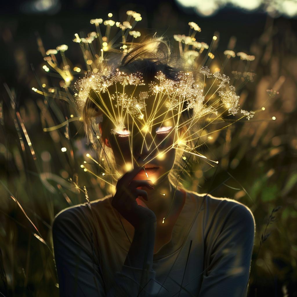 lifestyle  surreal  photography  woman  glowing  flowers  Nadar  artistic  portrait  face 1026965