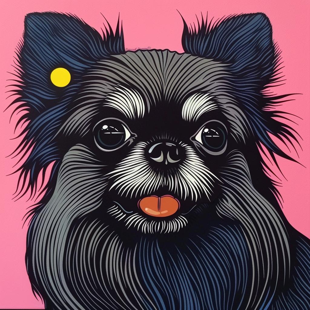 dog  pomeranian  black  gray  painting  cute  background  pink  portrait  animal 973634
