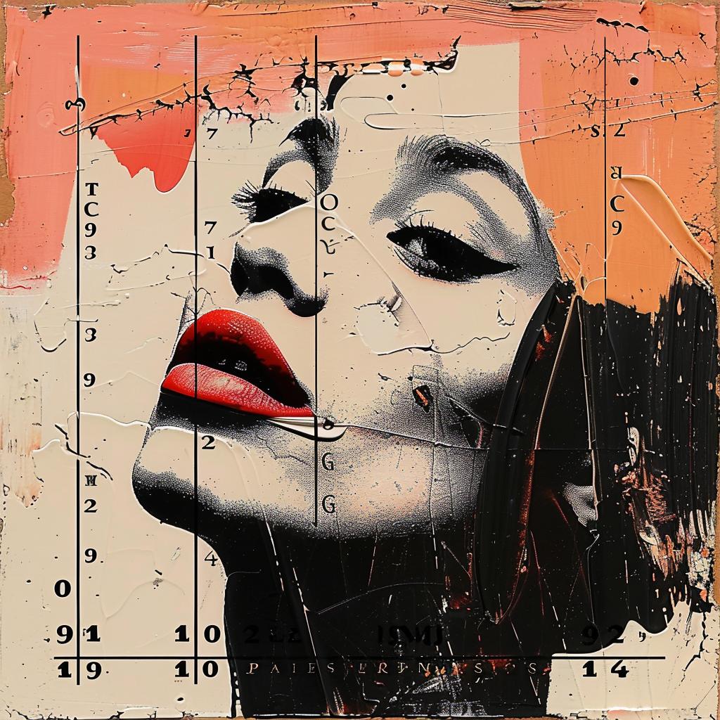 album  cover  portrait  encaustic  impasto  lipstick  Latina  artwork  1980s  colorful 963446