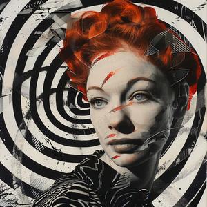 woman  redhair  surrealism  collage  zebra  vortex  robotic  portrait  blackwhite  intricate 1062957