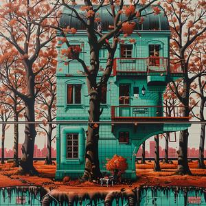 minimal  chromolithography  house  park  landscape  greenery  simple  nature  architecture  artwork 1037687