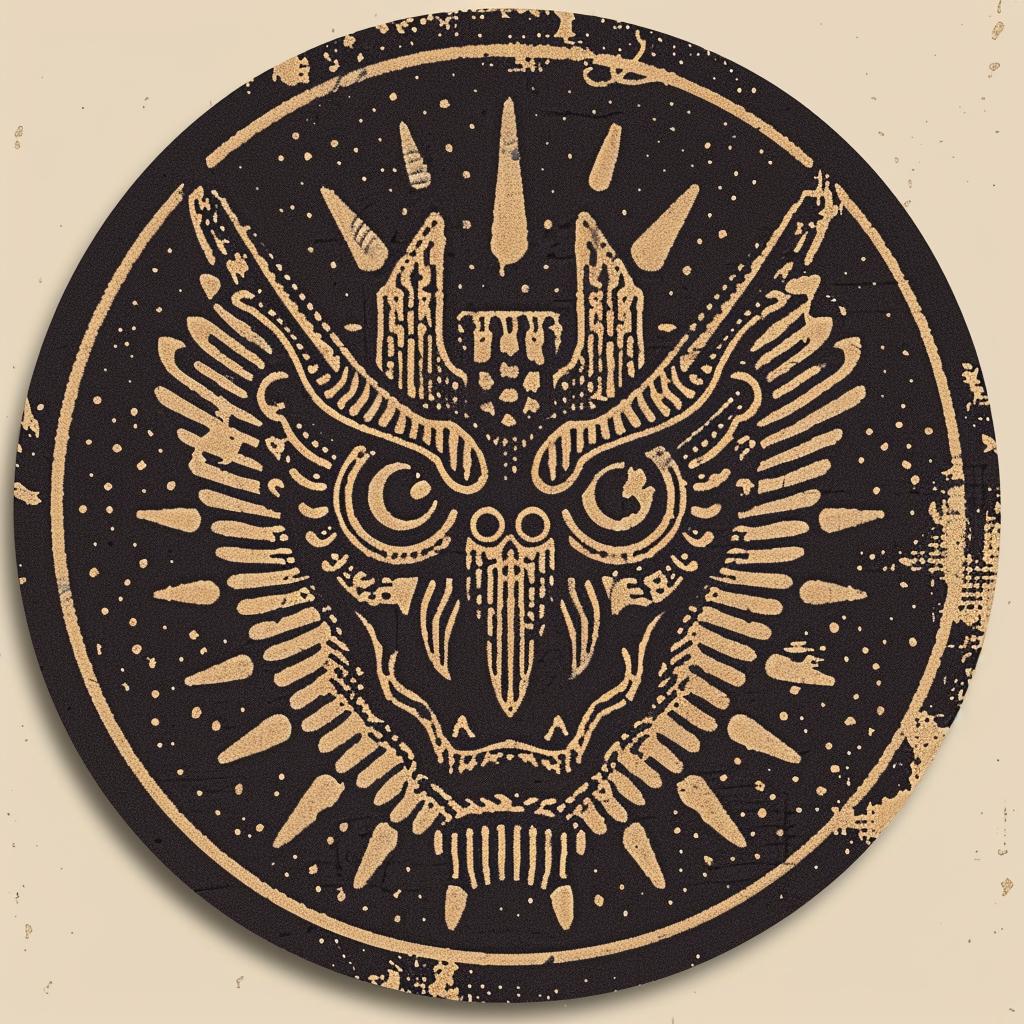 badge  design  spiritual  terror  dark  occult  owl  vintage  stamp  art 933928