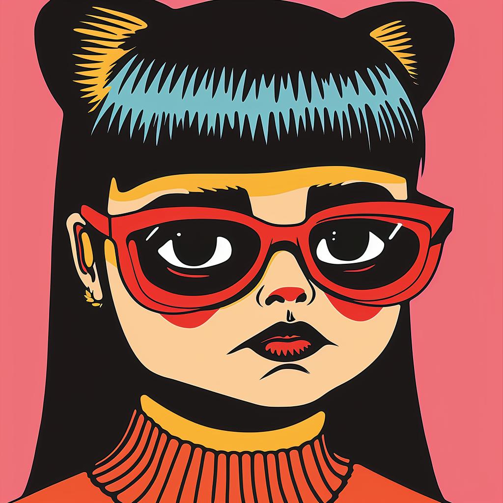 cartoon  girl  cat  ears  sunglasses  stylized  illustration  design  art  kid 966712