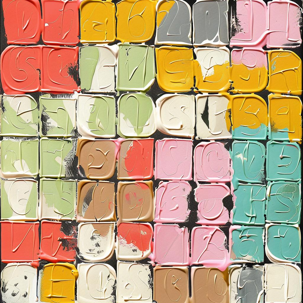 encaustic  letters  colorful  palette-knife  impasto  text  abstract  art  visual  details 951060