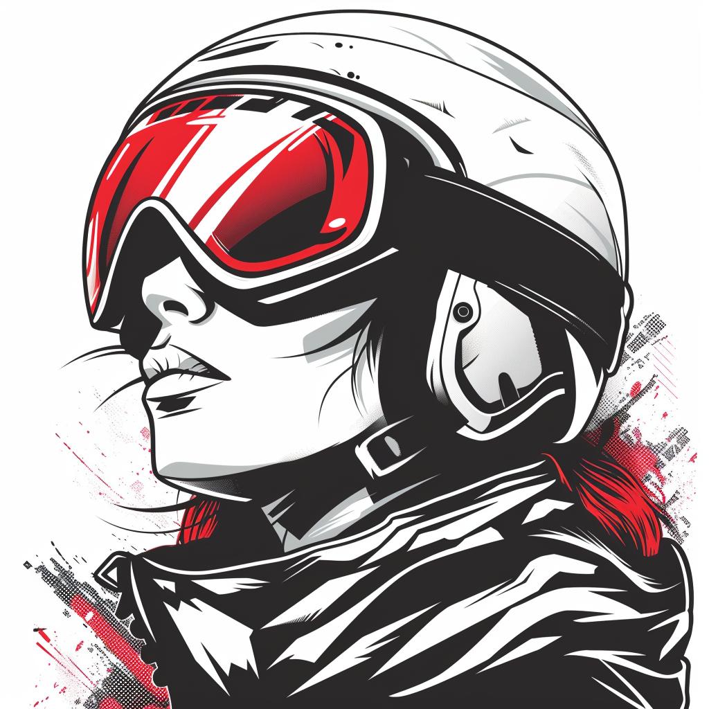 logo  ski  instructor  helmet  goggles  vector  illustration  girl  white  red 920021