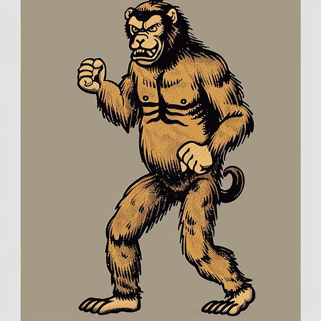 cartoon  monkey  fist  celebration  colorful  funny  illustration  graphic  playful  character 1032649