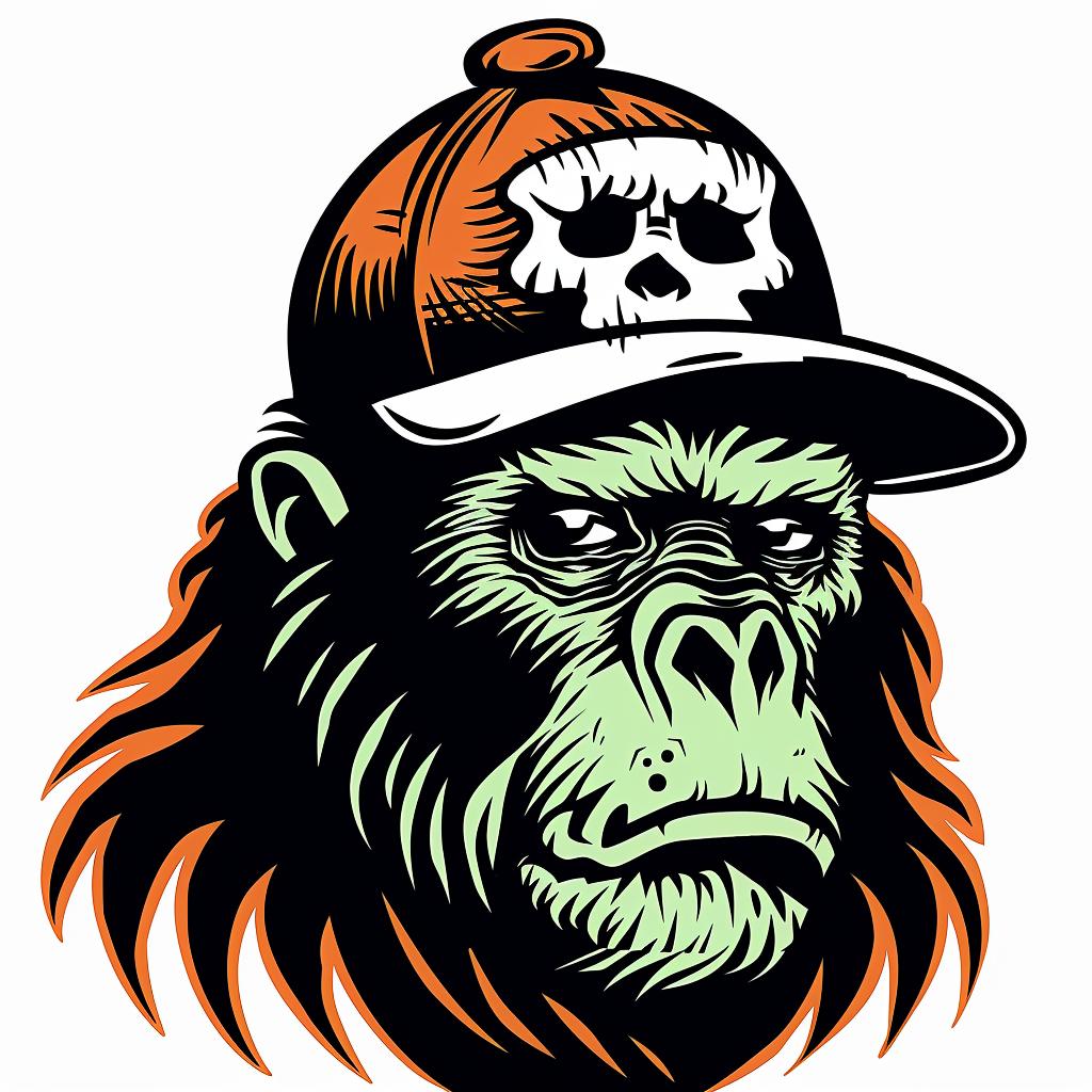 gorilla  baseball cap  vector  cool  wildlife  character  illustration  art  playful  punk 939913