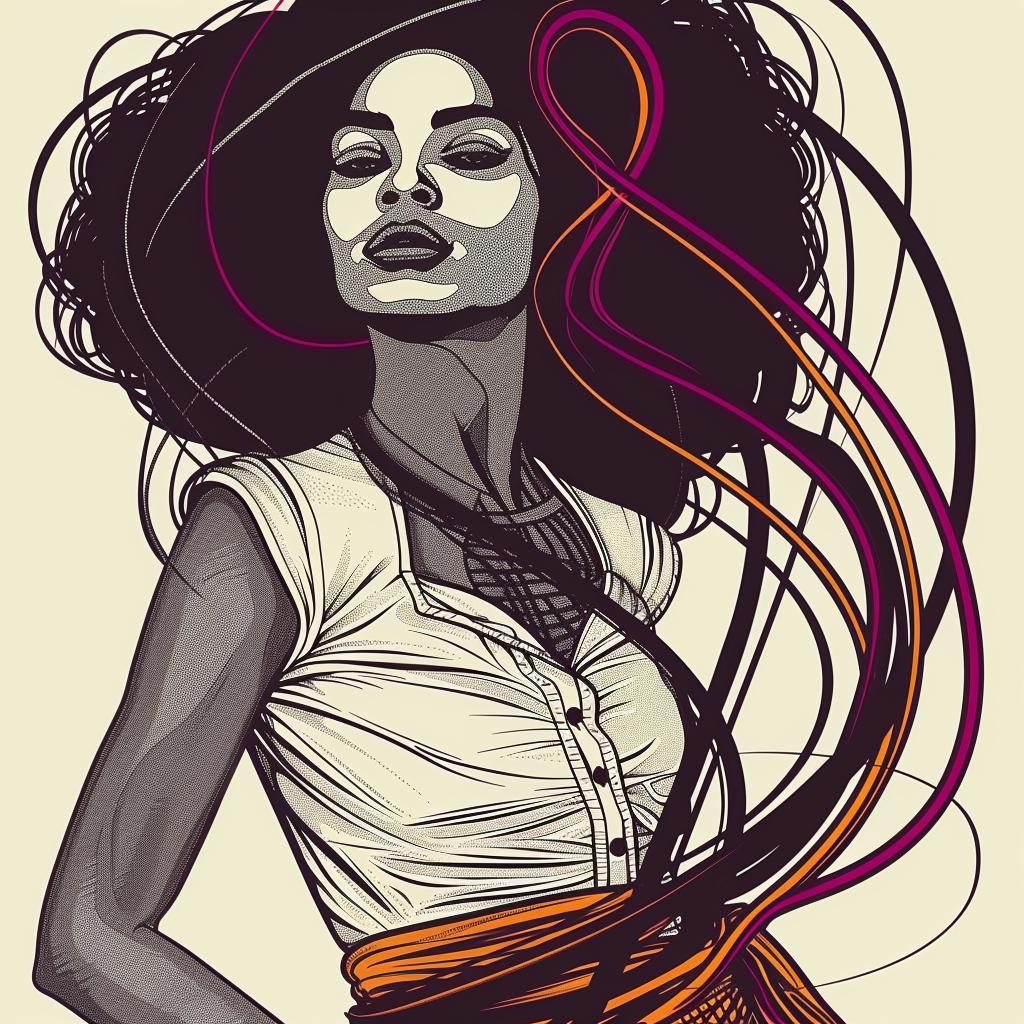 Pop Art  African-American  model  portrait  curly hair  colorful  stylized  Rockwell  woman  white 937840
