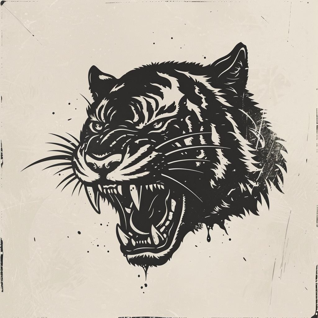 tiger  mythical  terrifying  spiked  collar  black  head  illustration  McFarlane  dark 927823