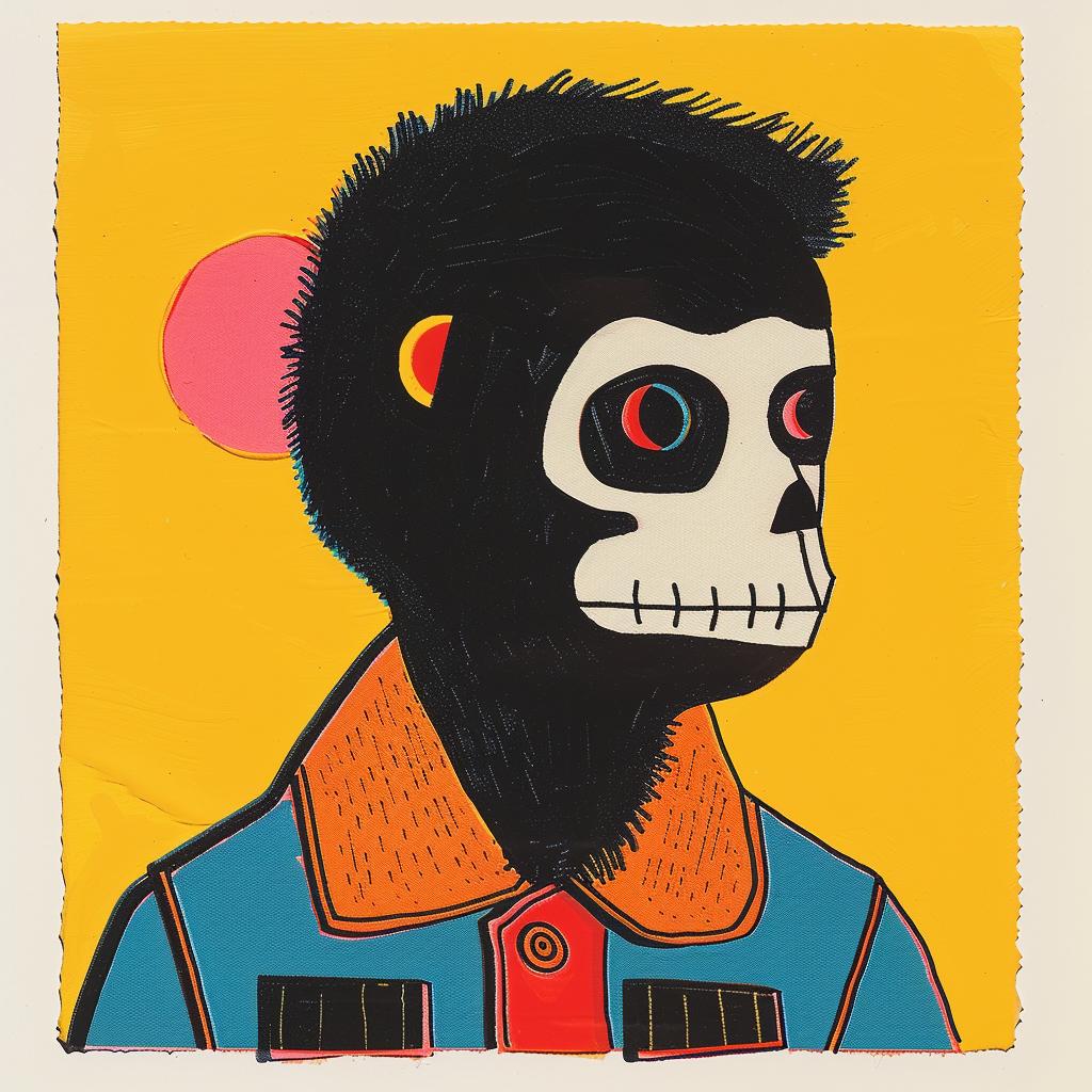 painting  skull  yellow  background  Joan  Cornella  surreal  art  colorful  creative 1019024