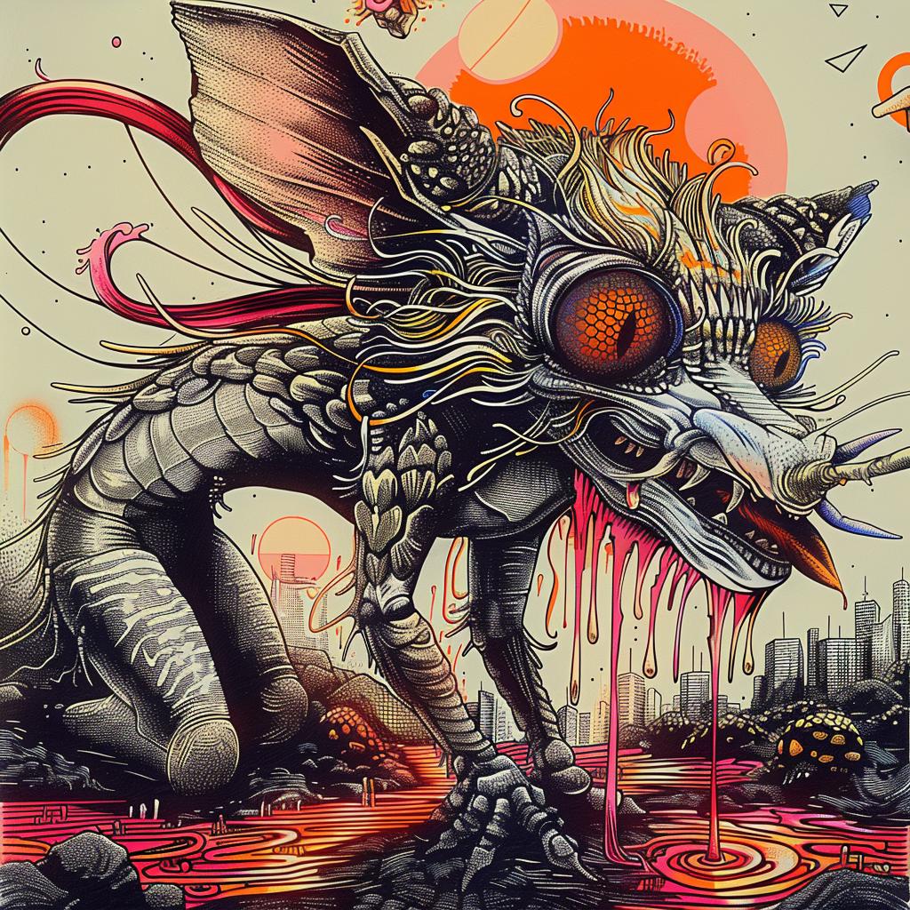 dragon  blood  painting  fantasy  Japanese  dramatic  dark  colorful  mythical  intense 948650