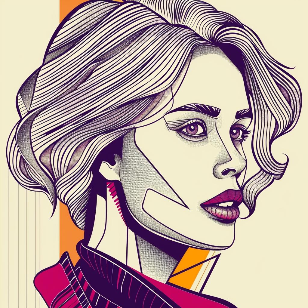 Pop  Art  blonde  woman  short  hair  vector  illustration  colorful  design 937023