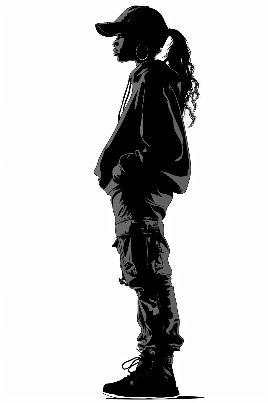 silhouette  man  hoodie  white  vector  drawing  urban  casual  minimal  SVG 954421