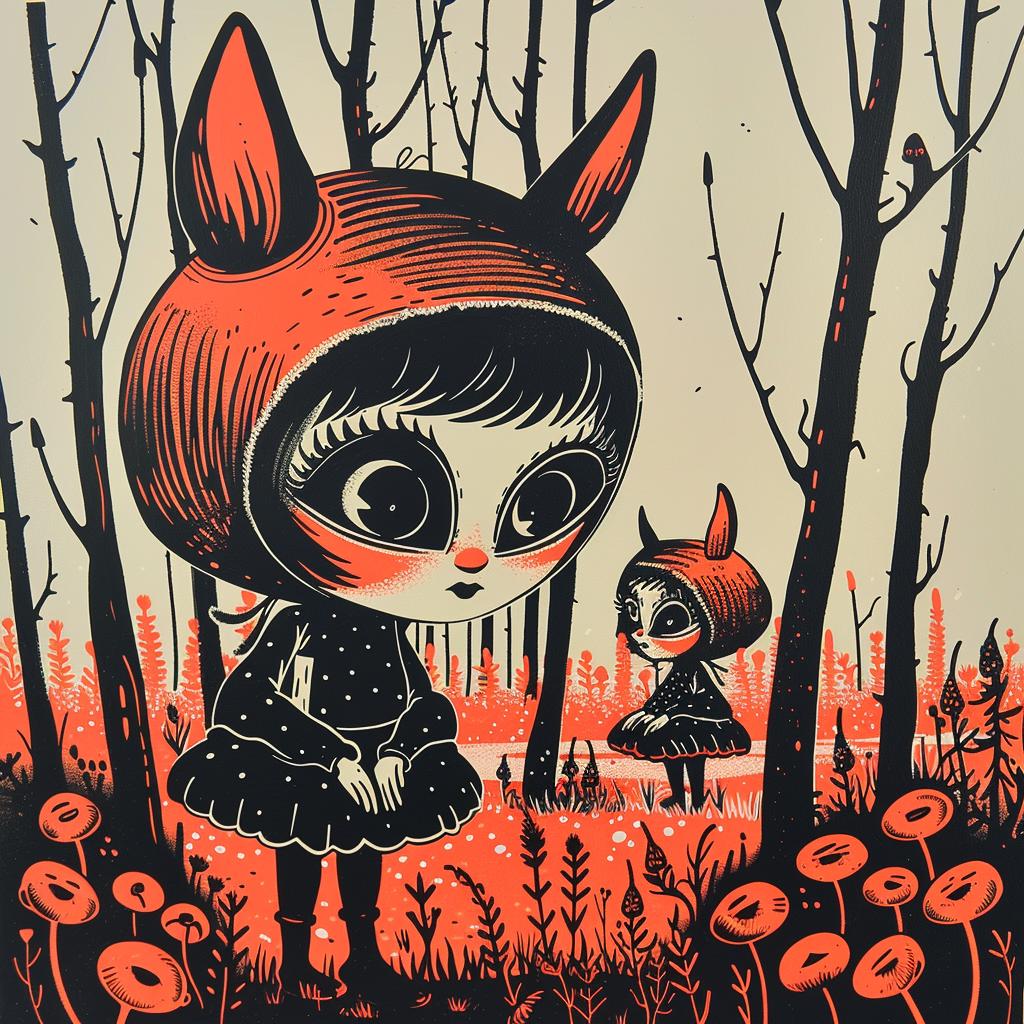 poster  girls  woods  spiritual  occult  mary  blair  dark  naturalistic  art 927142