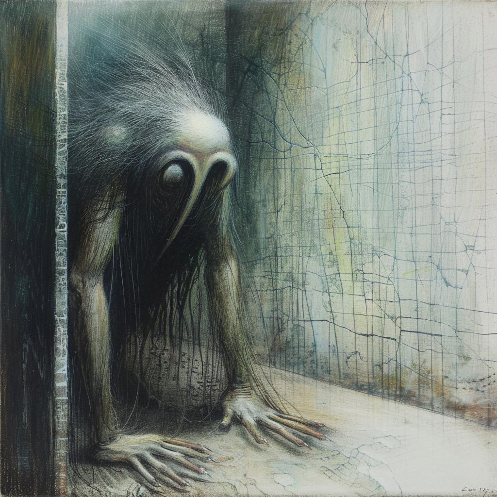 creature  painting  horror  monster  big  head  dark  surreal  expressionistic  visceral 948243