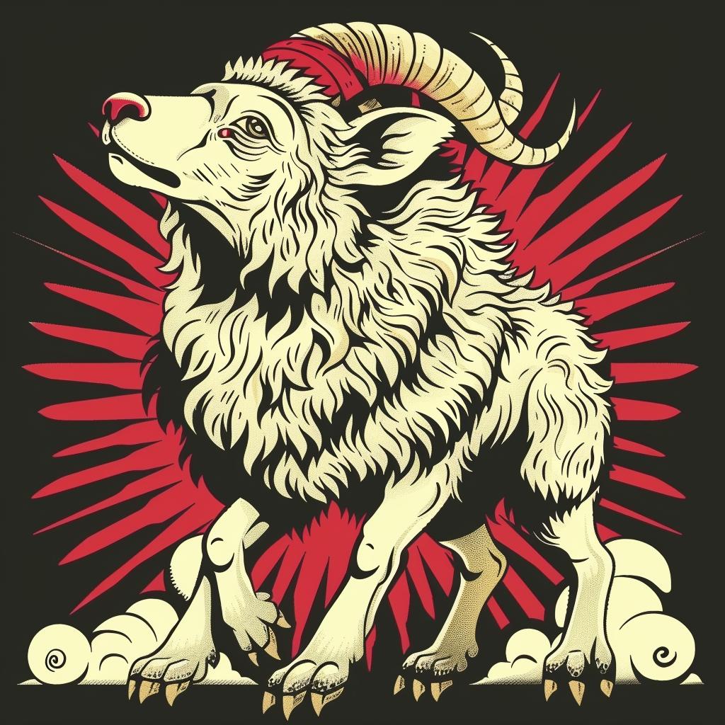 ram  horns  hybrid  mythical  creature  fantasy  standing  ground  art  unique 941126