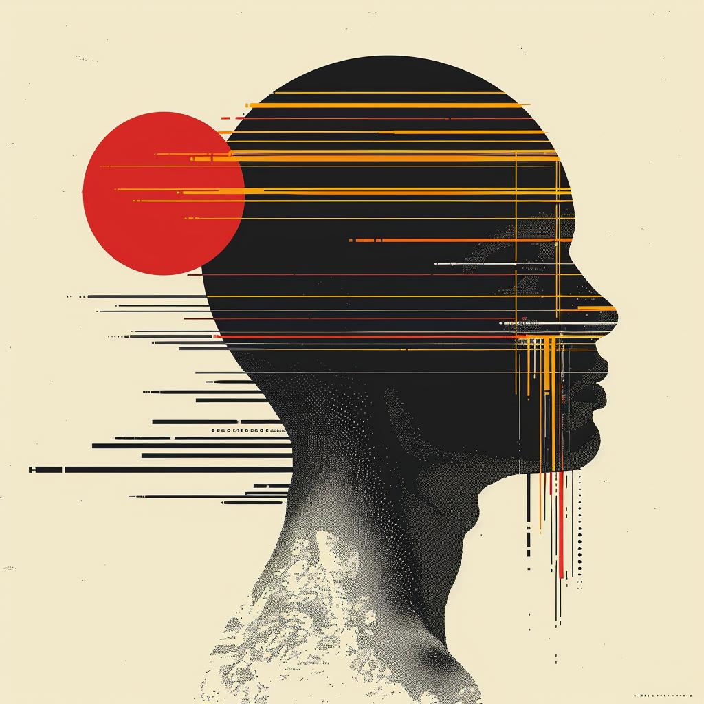 surreal  album  cover  hyper-realistic  mind  cyborg  Saul Bass  minimal  art  design 961548