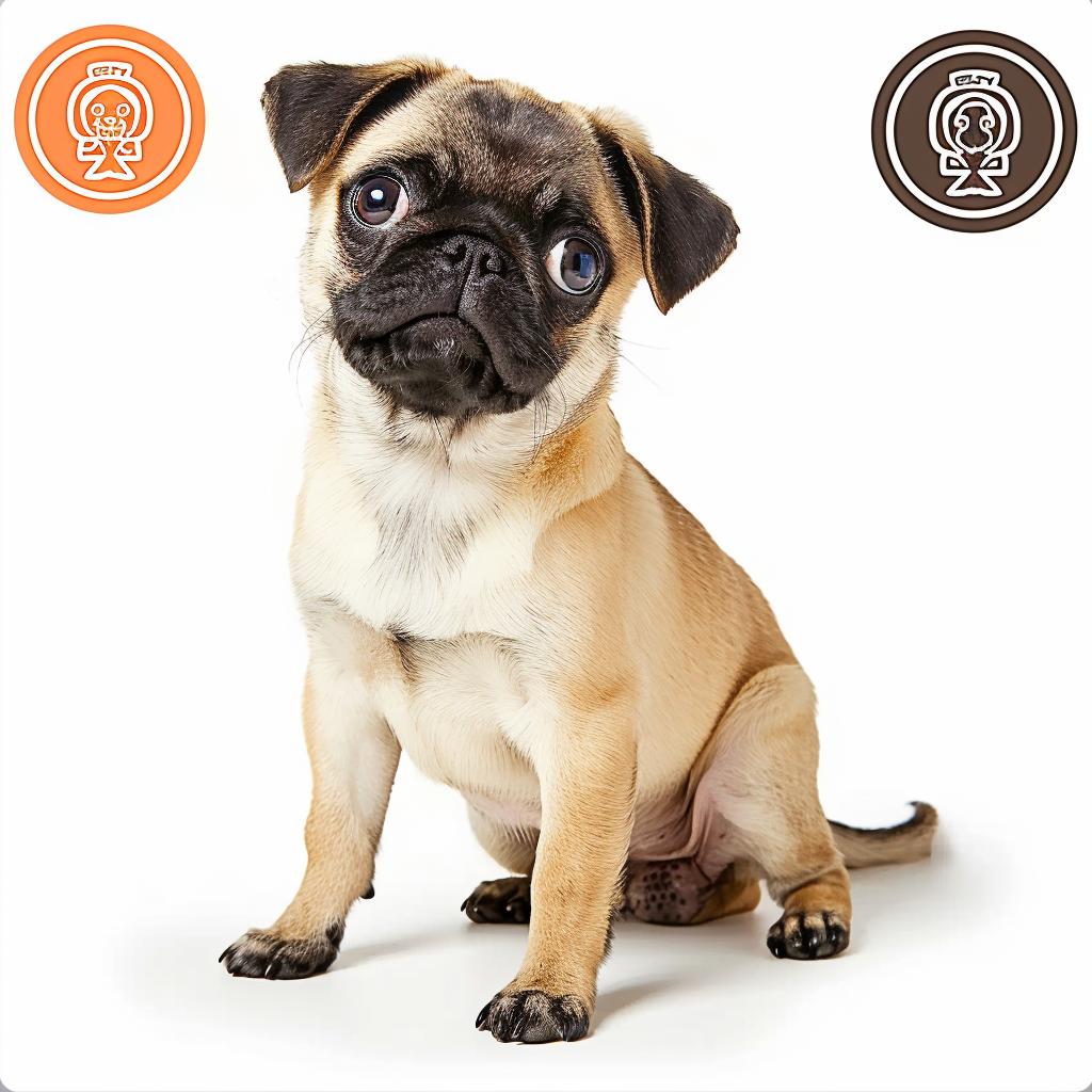 pug  dog  illustration  canine  portrait  art  design  white  background  sitting 942966