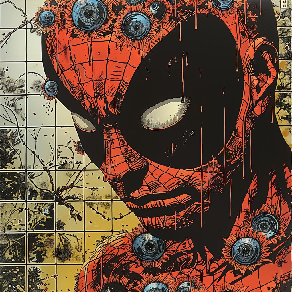 غلاف كتاب SpiderMan المصور، رسم توضيحي ديناميكي لبطل خارق، عمل فني نابض بالحياة، رسوم بيانية 968028