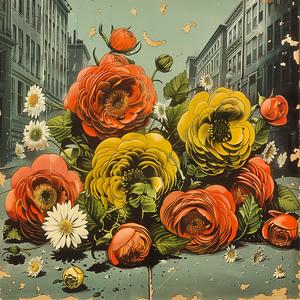 flowers  street  corner  painting  vibrant  nature  urban  colorful  botanical  stilllife 1059072