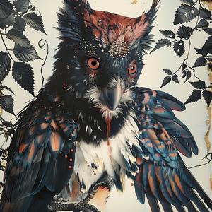owl  feathers  painting  nature  wildlife  colorful  artistic  chromolithography  symbolism  detailed 1057204