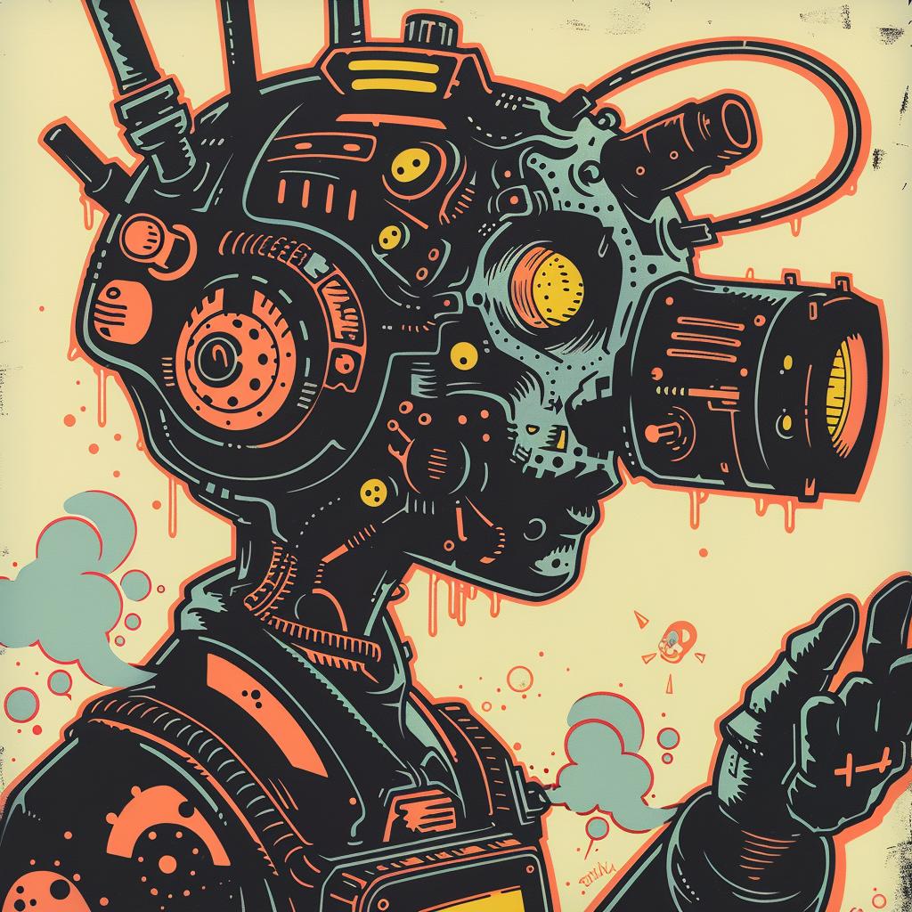 poster  robot  helmet  Chris  Bachalo  biomechanical  cybernetic  style  art  design 925707